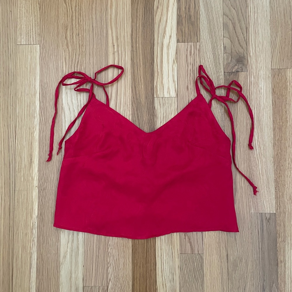 REFORMATION VINTAGE RED PAISLEY TOP